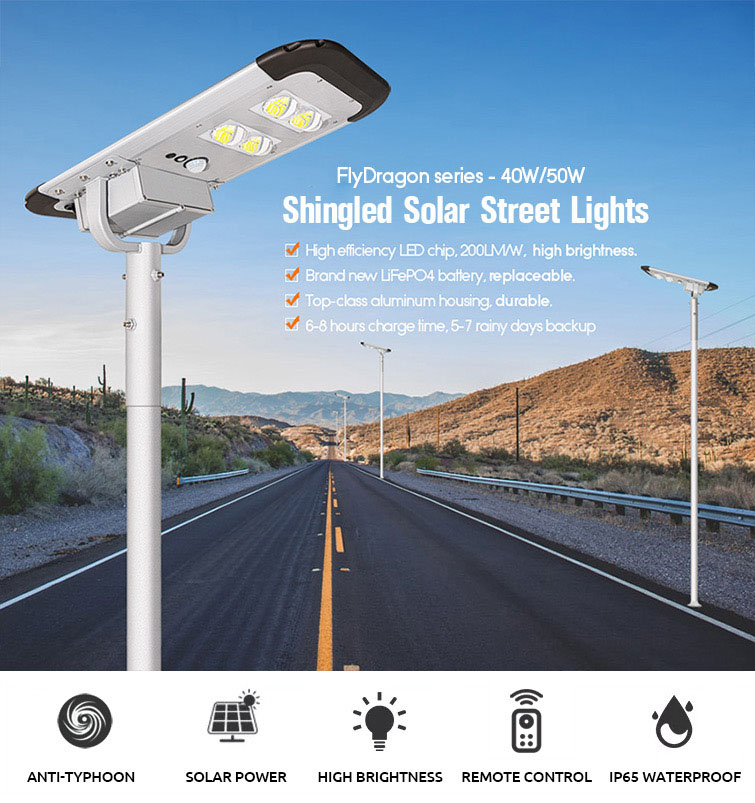 40w solar street lights dusk to dawn