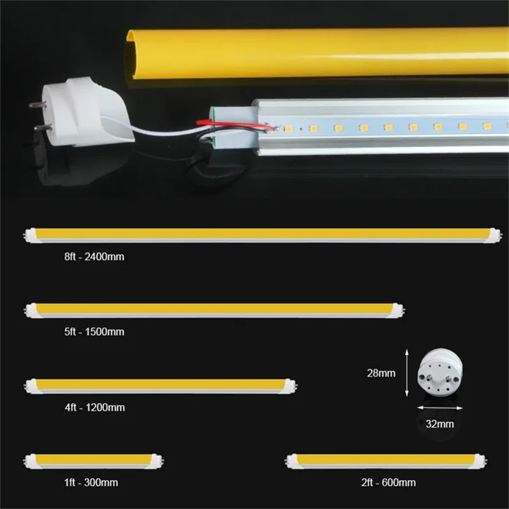 Yellow Cover T8 Led Tube 2000K 3000k best